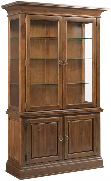 Connell Heritage Maple 4 Door China Cabinet with LED Light