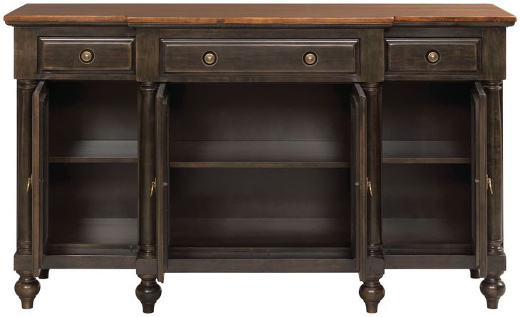 Bromefield Bridgetown Black and Heritage Maple Oval Extendable Dining Room Set