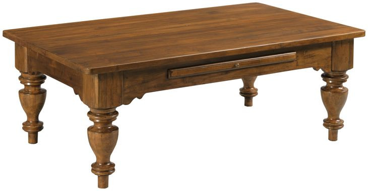 Kitridge Heritage Maple Rectangular Cocktail Table with 2 Drawers
