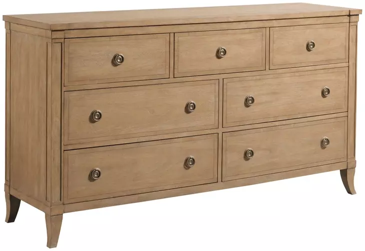 caramel brown dresser Chastain 7 Drawer antique wooden dresser