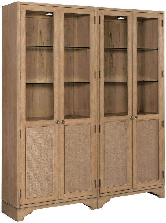 Westbridge Light Stain 2 Door Bookcase with LED