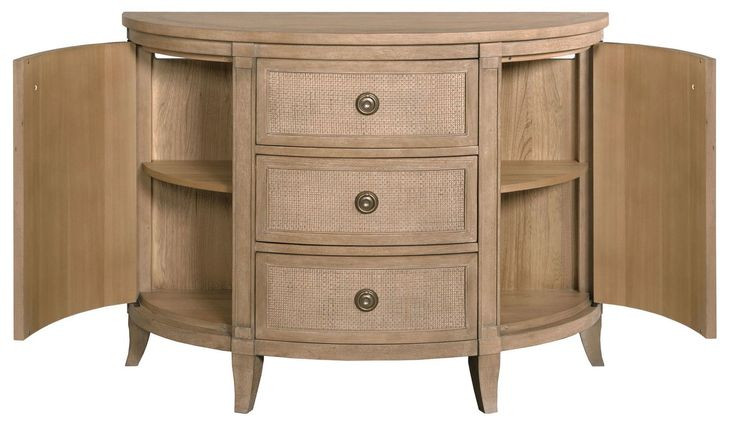 Chastain Caramel 3 Drawer Demilune Accent Chest
