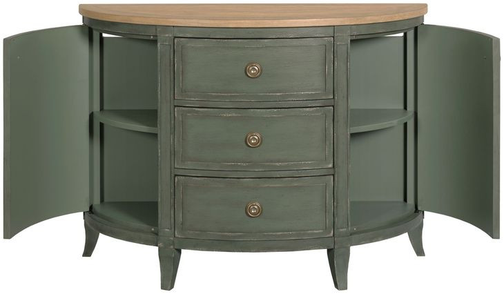 Woodfield Green 3 Drawer Demilune Chest