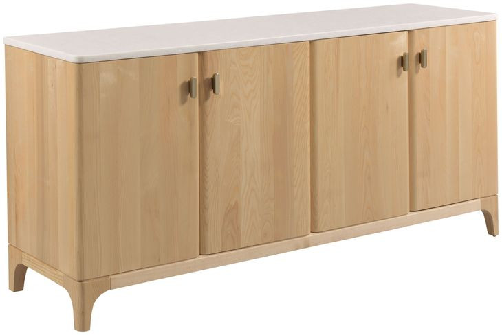 Monroe Ash White Marble Top Credenza