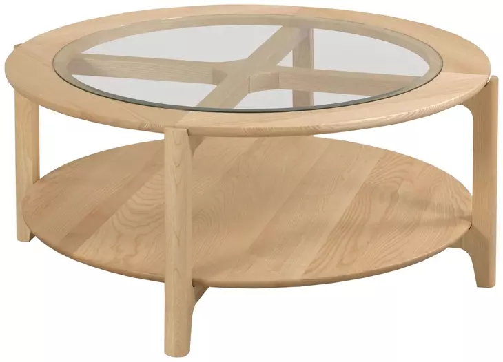 Newport Ash Round Occasional Table Set