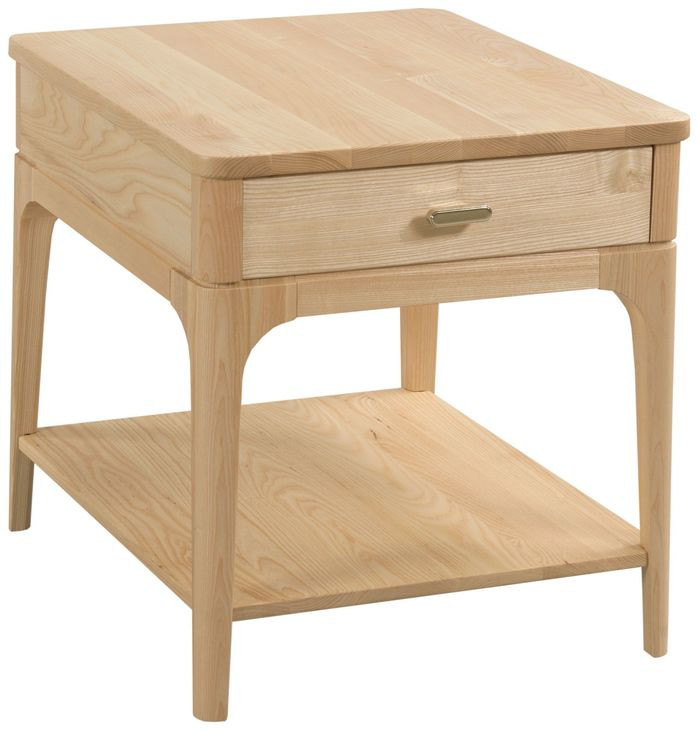 Newport Ash Rectangular End Table with 1 Drawer