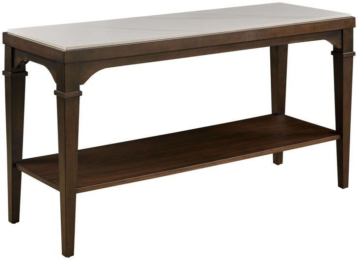 Giselle Sable And Nickel Faux Stone Top Console Table