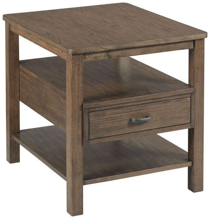 Costa Way Hamilton Deep Brown Rectangular End Table with 1 Drawer