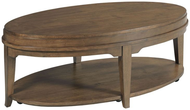 Nicolette Hamilton Auburn Oval Coffee Table with Casters