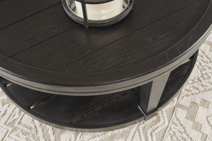 Oliver Hamilton Ebony Round Coffee Table with Casters