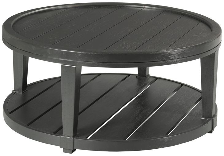 Oliver Hamilton Ebony Round Coffee Table with Casters