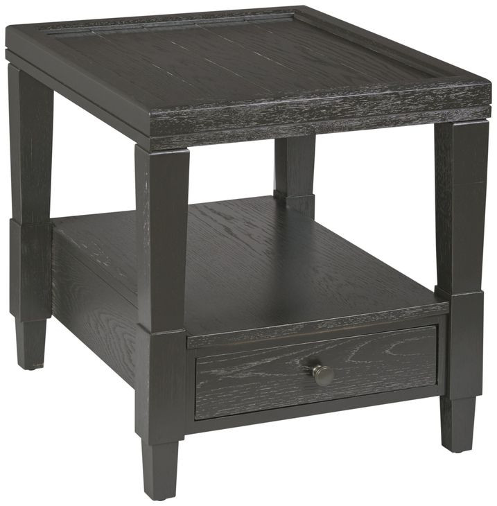 Oliver Hamilton Ebony Rectangular End Table with 1 Drawer