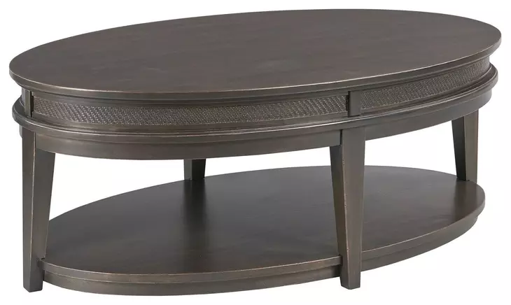Serra Hamilton Soft Black Oval Coffee Table with Casters