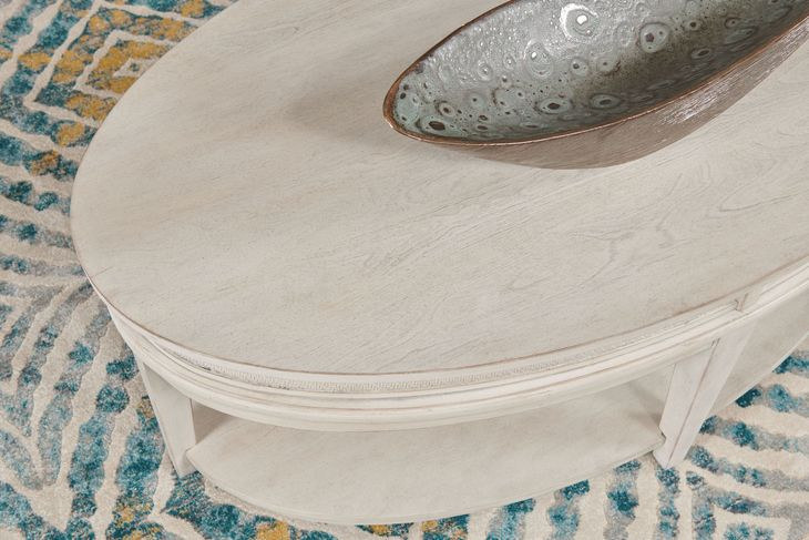 Serra Hamilton Classic White Oval Coffee Table with Casters