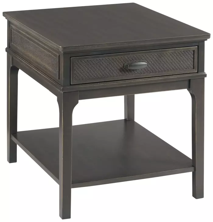 Serra Hamilton Soft Black Rectangular End Table with 1 Drawer