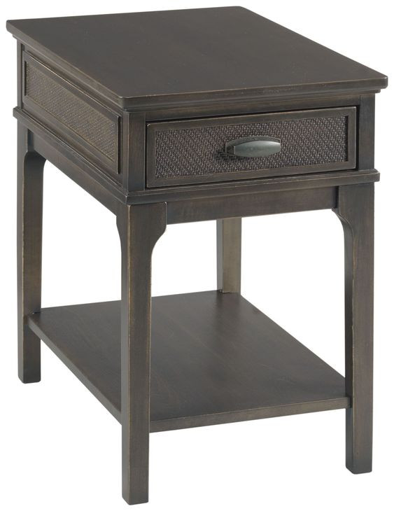 Serra Hamilton Soft Black Rectangular Charging Chairside Table