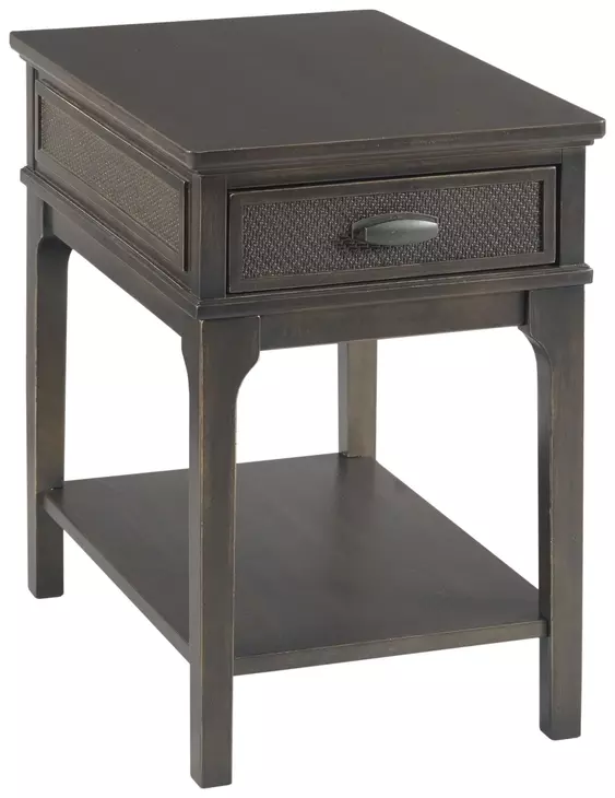 Serra Hamilton Soft Black Rectangular Charging Chairside Table