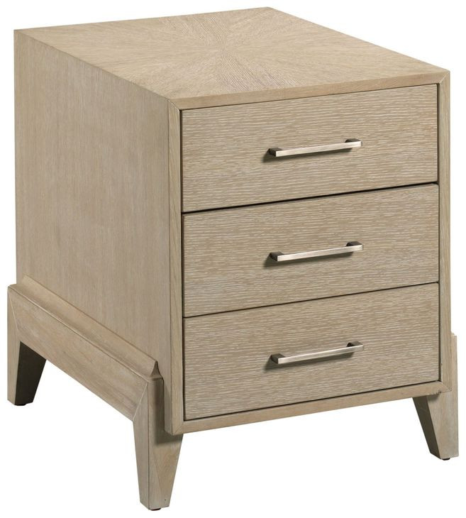 Kaplan White 3 Drawer Charging Chairside Chest