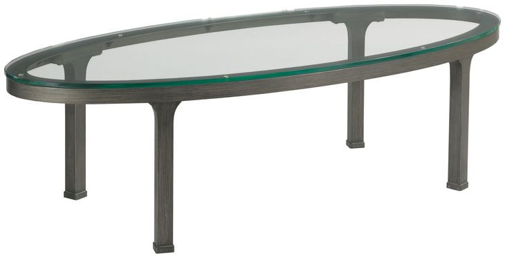 Ala Carte Earthtone Oval Glass Top Coffee Table