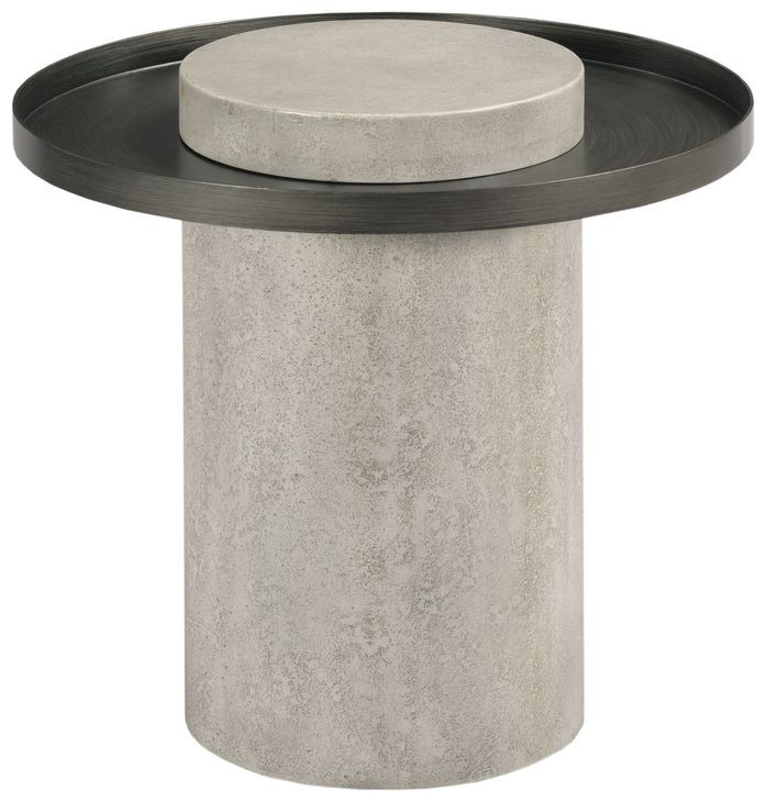 Ala Carte Earthtone Round Short Accent Chairside Table