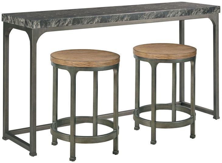 Ala Carte Earthtone Rectangular Sofa Table with Stools
