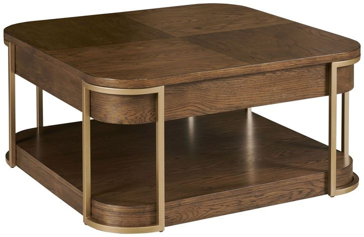 Emerit Medium Stain Square Cocktail Table with Casters