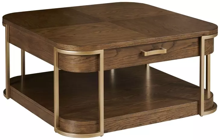Emerit Medium Stain Square Cocktail Table with Casters
