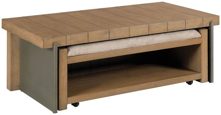 Hidden Treasures Spence Medium Stain Rectangular Cocktail Table and Bench