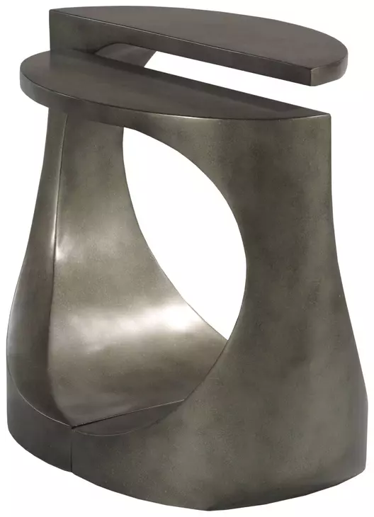 Hidden Treasures Gray D Shaped Side Table Set