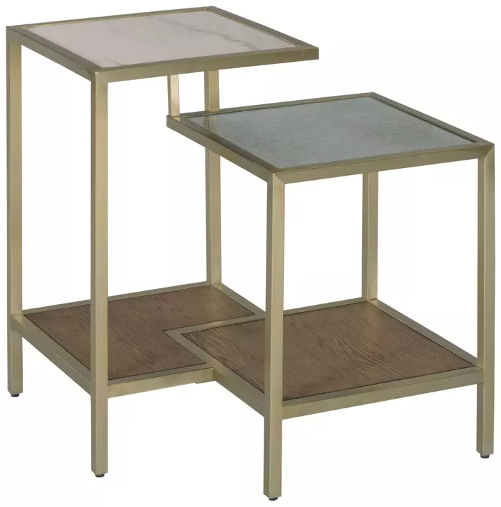 Hidden Treasures Beige and Gold Freeform Accent Table