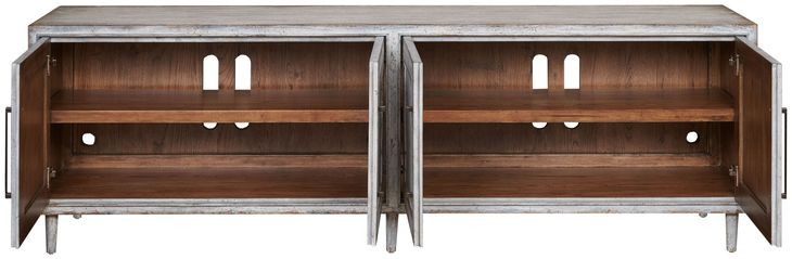 Hidden Treasures Off White 4 Door Modular Credenza