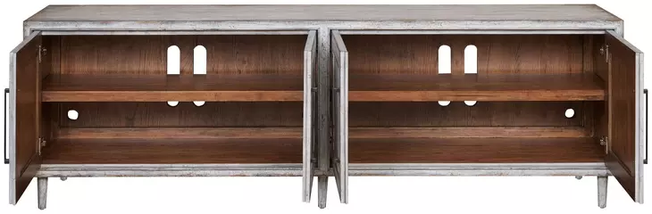 Hidden Treasures Off White 4 Door Modular Credenza