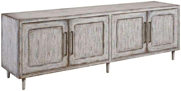 Hidden Treasures Off White 4 Door Modular Credenza