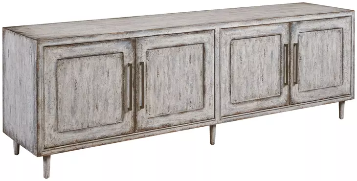 Hidden Treasures Off White 4 Door Modular Credenza