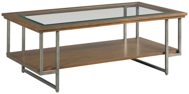 Ingrid Dark Stain Rectangular Glass Top Cocktail Table