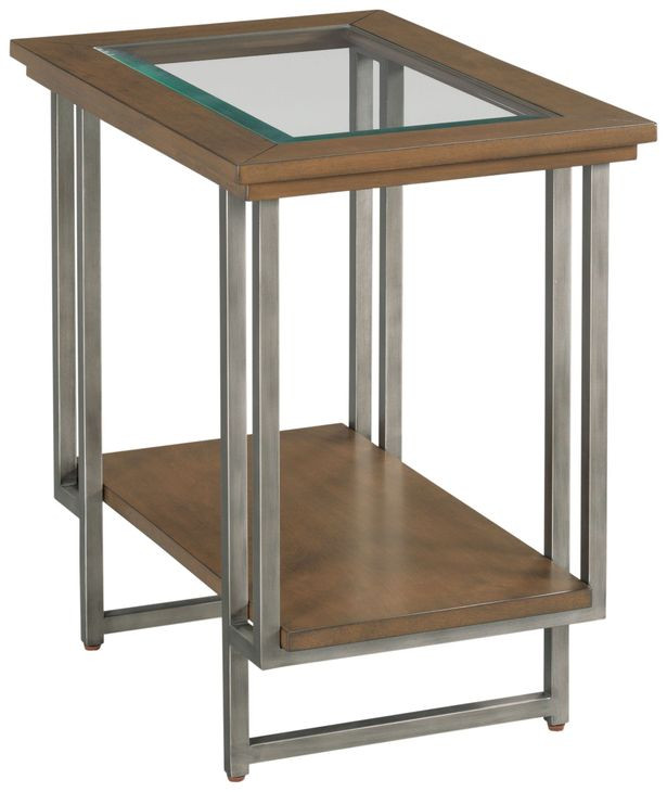 Ingrid Dark Stain Rectangular Glass Top Chairside Table