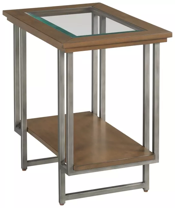 Ingrid Dark Stain Rectangular Glass Top Chairside Table