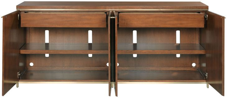 Jenkins Medium Stain 82" Entertainment Console with 4 Doors