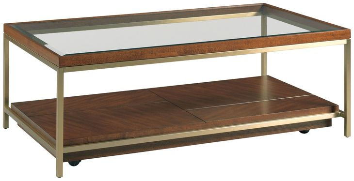 Jenkins Medium Stain Rectangular Glass Top Cocktail Table