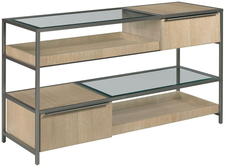 Jive Light Stain Rectangular Glass Top Sofa Table