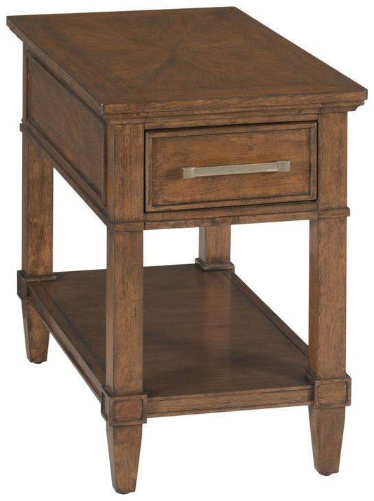 Longham Warm Auburn Rectangular Charging Chairside Table