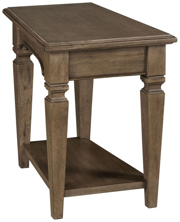 Maribelle Dark Stain Wedge Rectangular Chairside Table