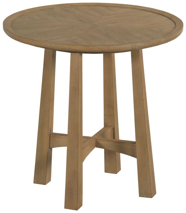 Milo Light Stain Large Round End Table