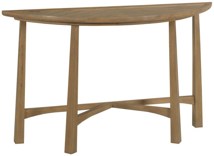 Milo Demilune Light Stain D Shaped Console Table