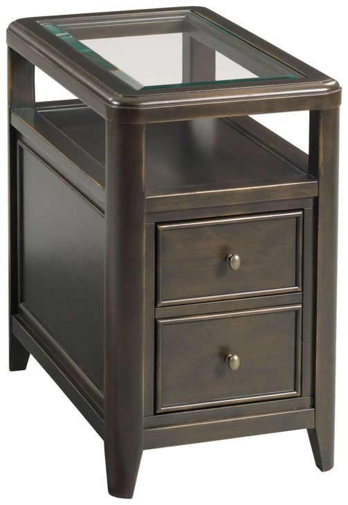 Whitaker Distressed Dark Stain Rectangular Chairside Table