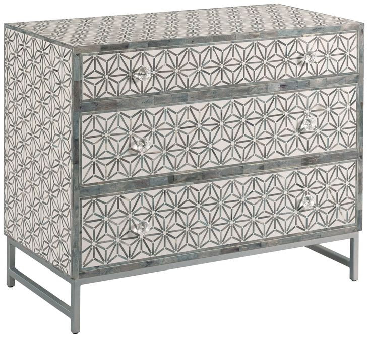 Hidden Treasures Bone Inlay 3 Drawer Chest