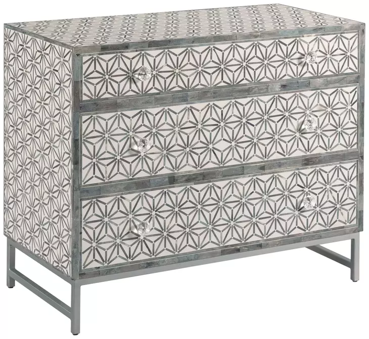 Hidden Treasures Bone Inlay 3 Drawer Chest