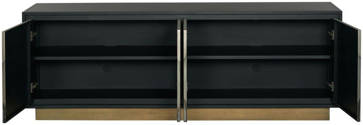 Hidden Treasures Black and Gold 4 Door Landscape Sideboard