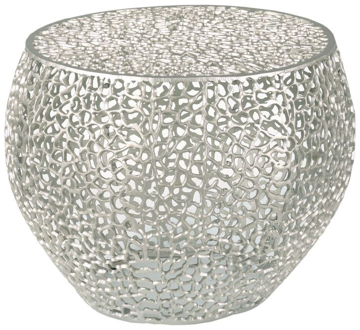 Hidden Treasures Nickel Oval Accent Table