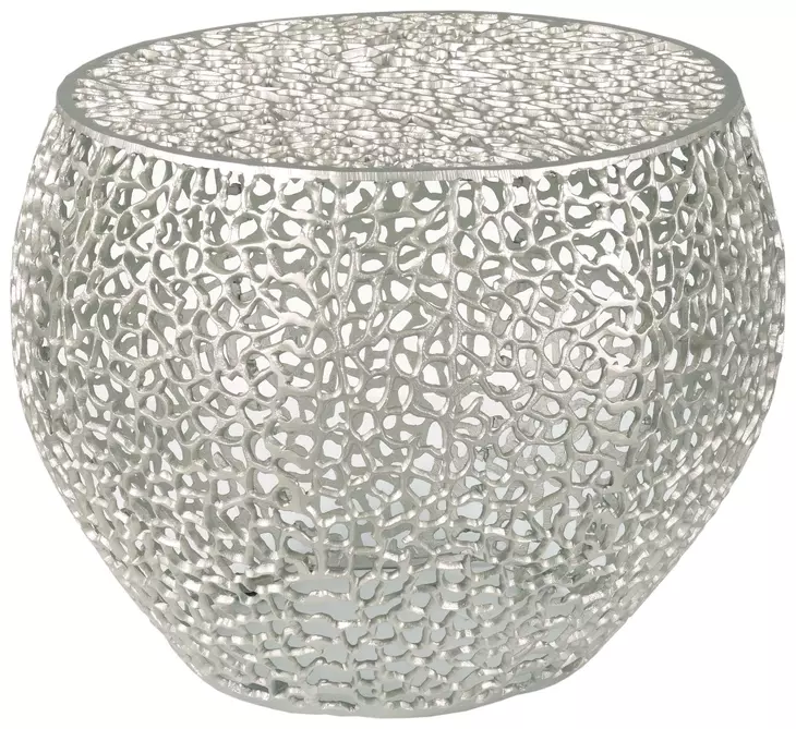 Hidden Treasures Nickel Oval Accent Table